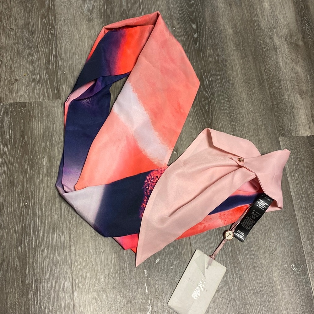 Ted Baker | Cosmic Bloom Skinny Scarf In Pale Pink NEW